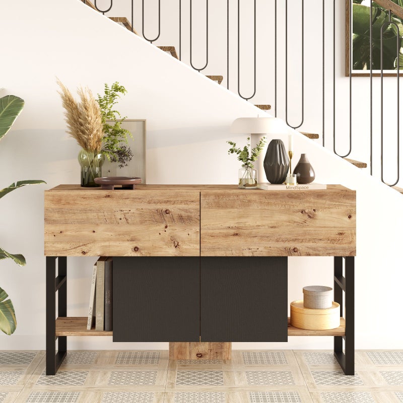 Home Canvas طاولة مدخل هوم كانفاس رويال إنتر واي مع تخزين، صنوبر - Image 1